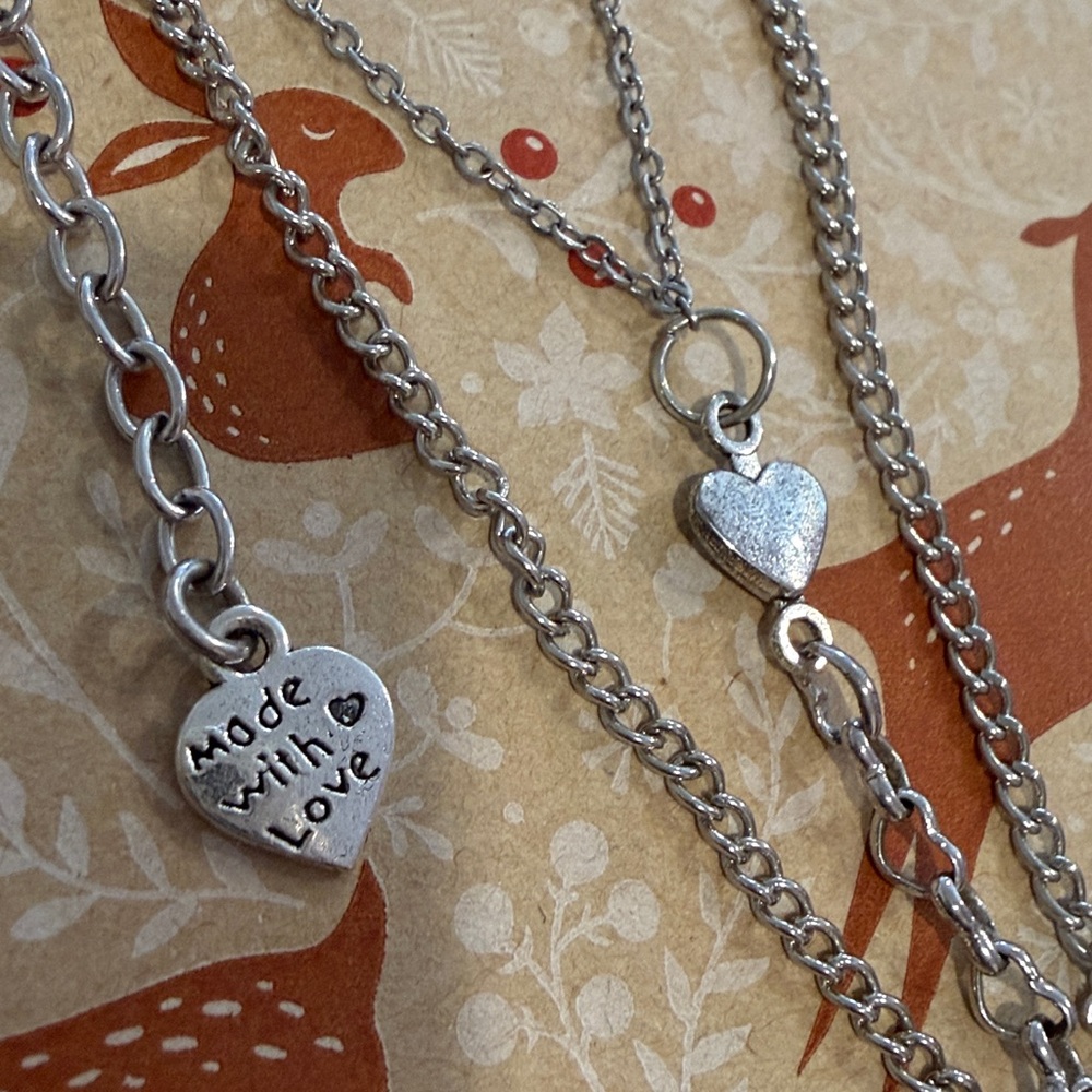 👑IRON HEARTED Silver Heart Multi Chain Necklace 🤍🤍